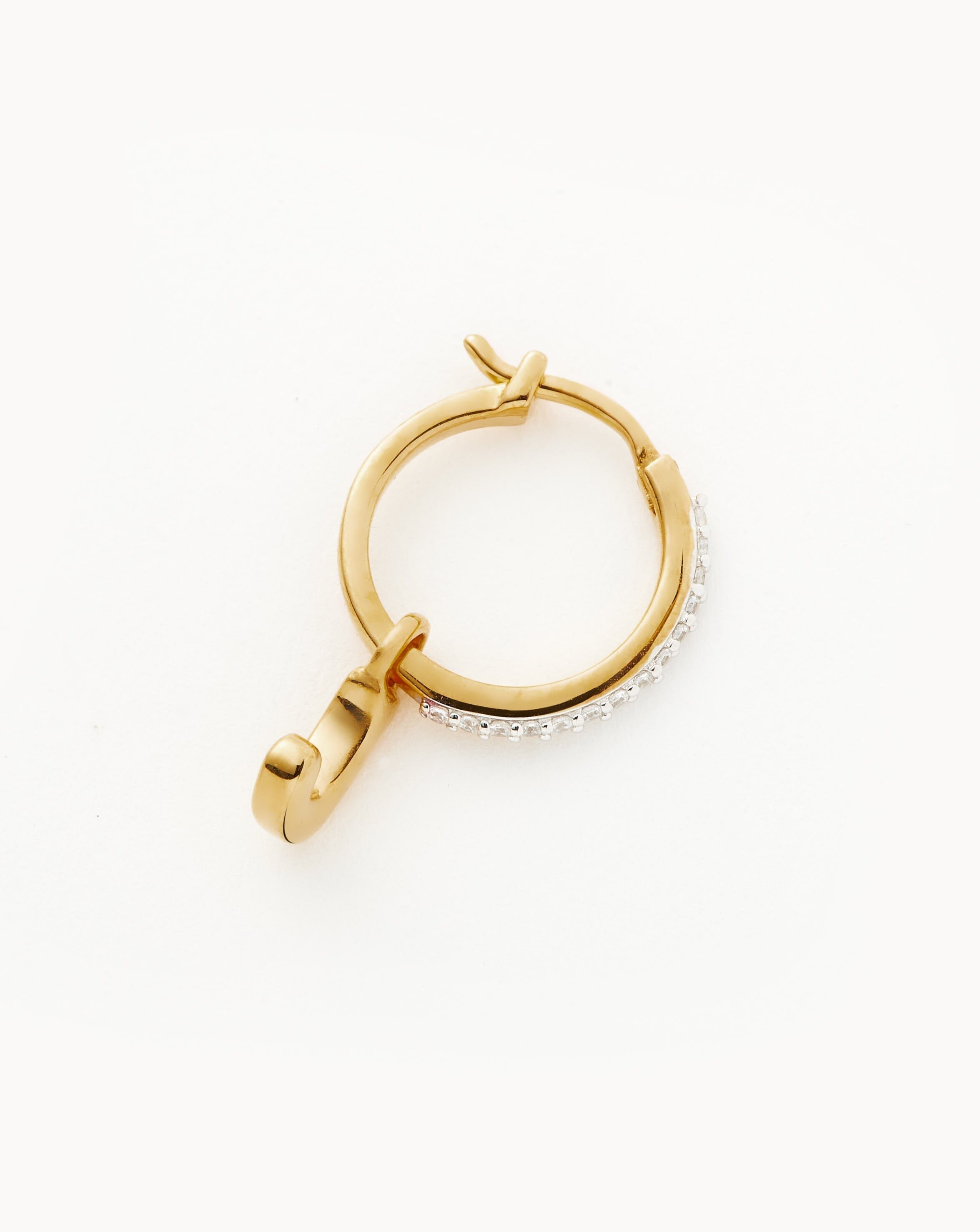 Initial Single Charm Hoop Earring - Initial J | 18ct Gold Plated Vermeil Earrings Missoma 