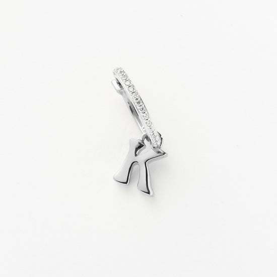 Initial Single Charm Hoop Earring - Initial J | Sterling Silver Earrings Missoma 