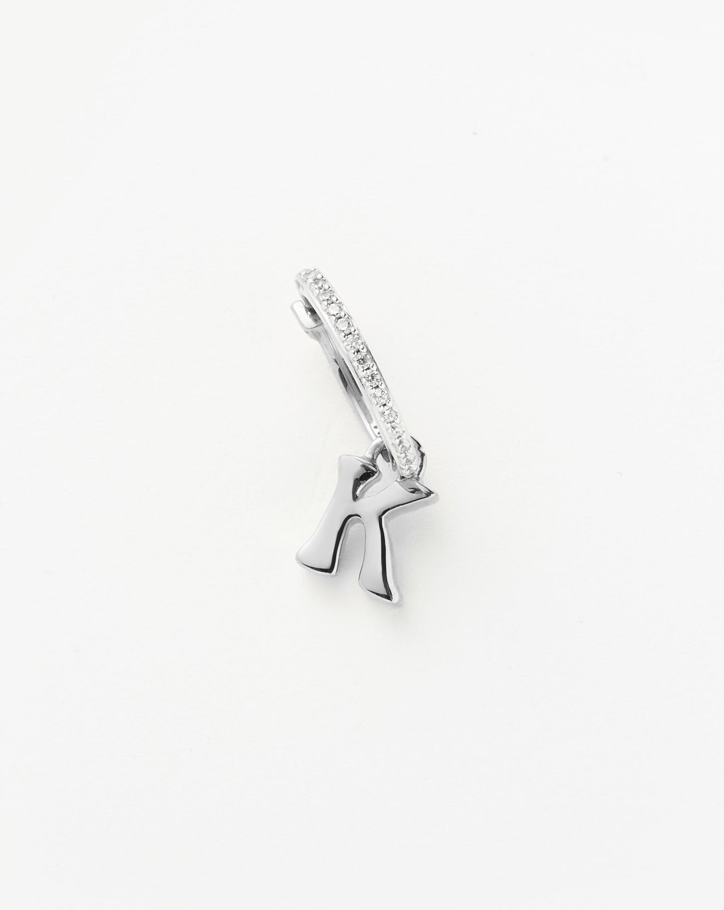 Initial Single Charm Hoop Earring - Initial J | Sterling Silver Earrings Missoma 