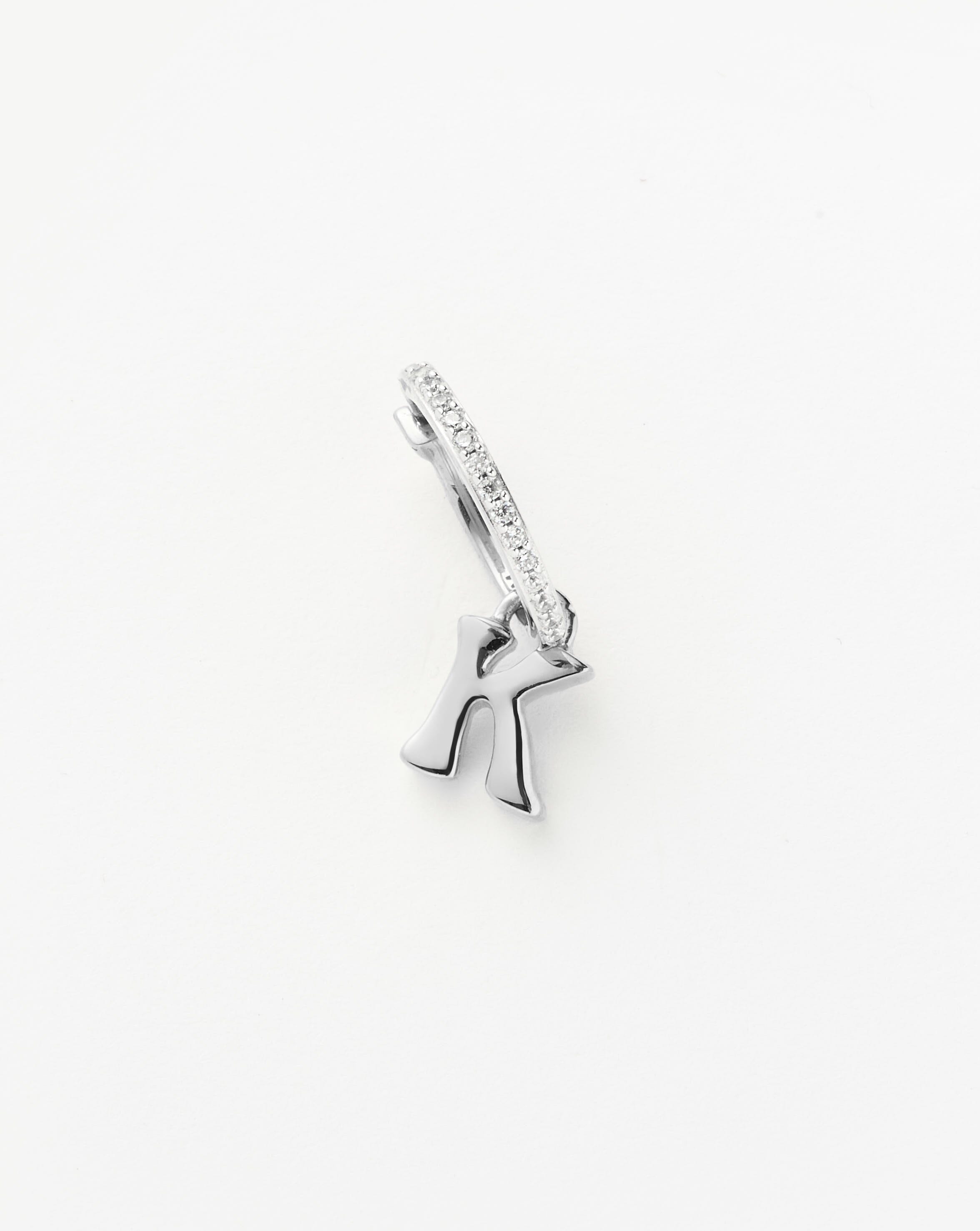 Initial Single Charm Hoop Earring - Initial J | Sterling Silver Earrings Missoma 