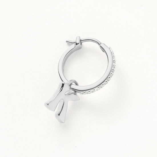 Initial Single Charm Hoop Earring - Initial J | Sterling Silver Earrings Missoma 