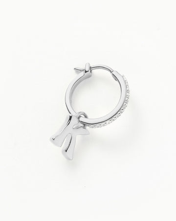 Initial Single Charm Hoop Earring - Initial J | Sterling Silver Earrings Missoma 