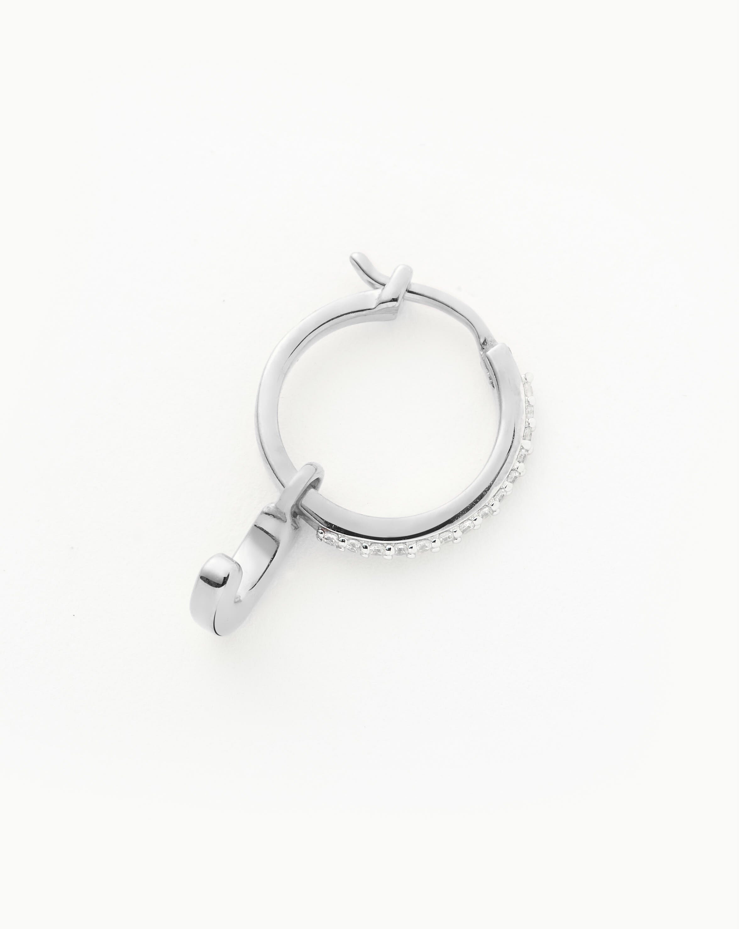 Initial Single Charm Hoop Earring - Initial J | Sterling Silver Earrings Missoma 