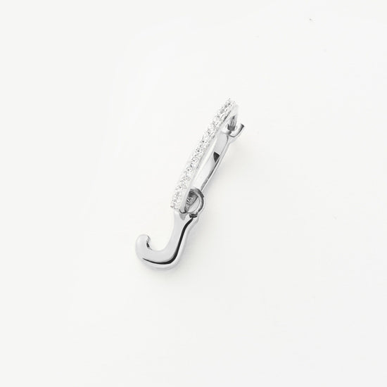 Initial Single Charm Hoop Earring - Initial J | Sterling Silver Earrings Missoma 