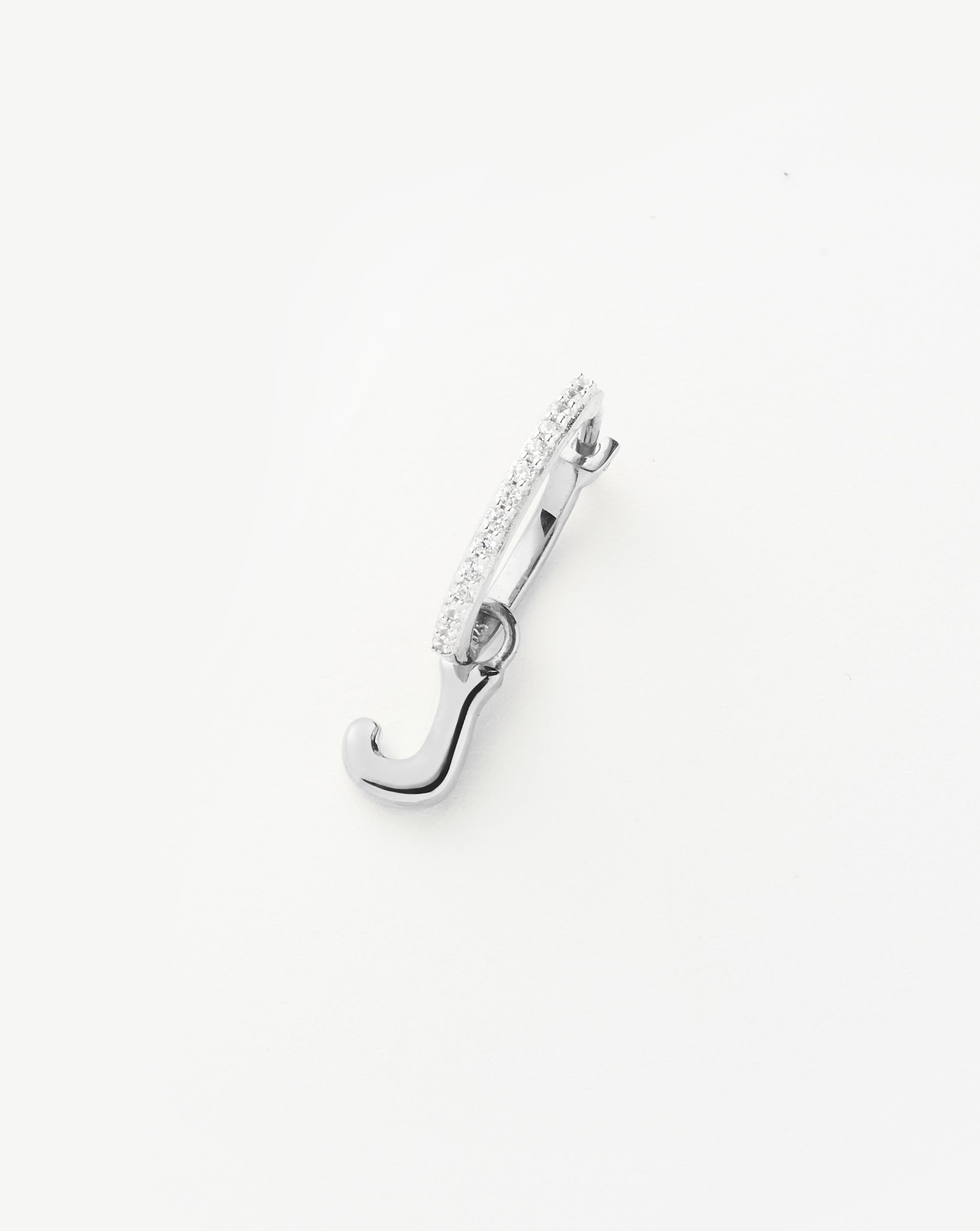 Initial Single Charm Hoop Earring - Initial J | Sterling Silver Earrings Missoma 