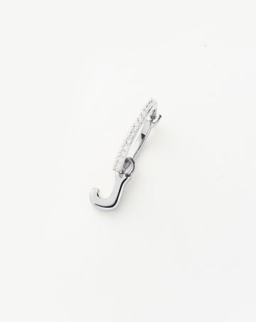 Initial Single Charm Hoop Earring - Initial J | Sterling Silver Earrings Missoma 