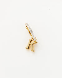 Initial Single Charm Hoop Earring - Initial K | 18ct Gold Plated Vermeil Earrings Missoma 