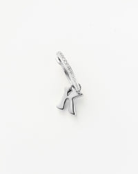 Initial Single Charm Hoop Earring - Initial K | Sterling Silver Earrings Missoma 