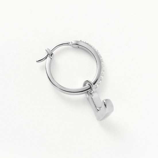 Initial Single Charm Hoop Earring - Initial L | Sterling Silver Earrings Missoma 