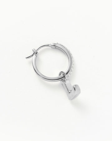 Initial Single Charm Hoop Earring - Initial L | Sterling Silver Earrings Missoma 