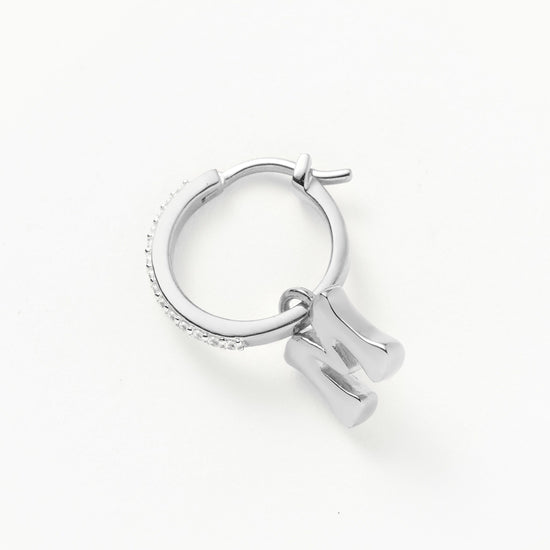 Initial Single Charm Hoop Earring - Initial M | Sterling Silver Earrings Missoma 