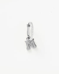 Initial Single Charm Hoop Earring - Initial M | Sterling Silver Earrings Missoma 