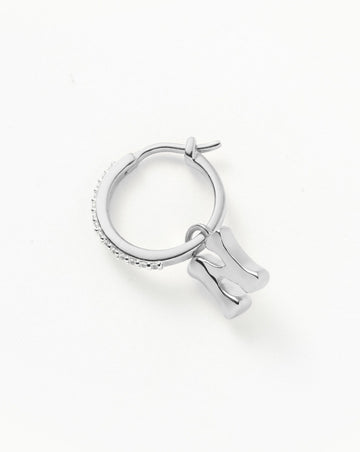 Initial Single Charm Hoop Earring - Initial N | Sterling Silver Earrings Missoma 