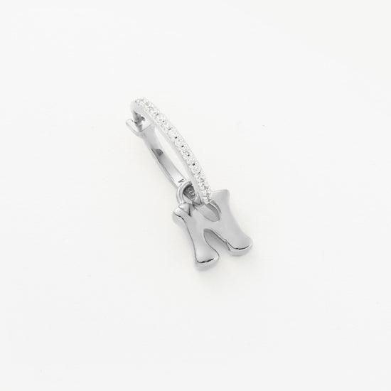 Initial Single Charm Hoop Earring - Initial N | Sterling Silver Earrings Missoma 