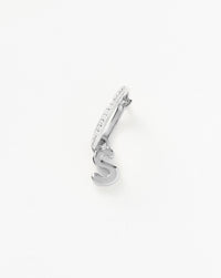 Initial Single Charm Hoop Earring - Initial S | Sterling Silver Earrings Missoma 