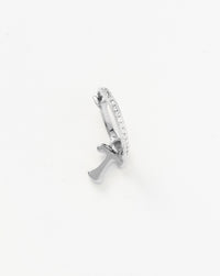 Initial Single Charm Hoop Earring - Initial T | Sterling Silver Earrings Missoma 