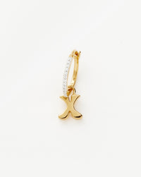 Initial Single Charm Hoop Earring - Initial X | 18ct Gold Plated Vermeil Earrings Missoma 