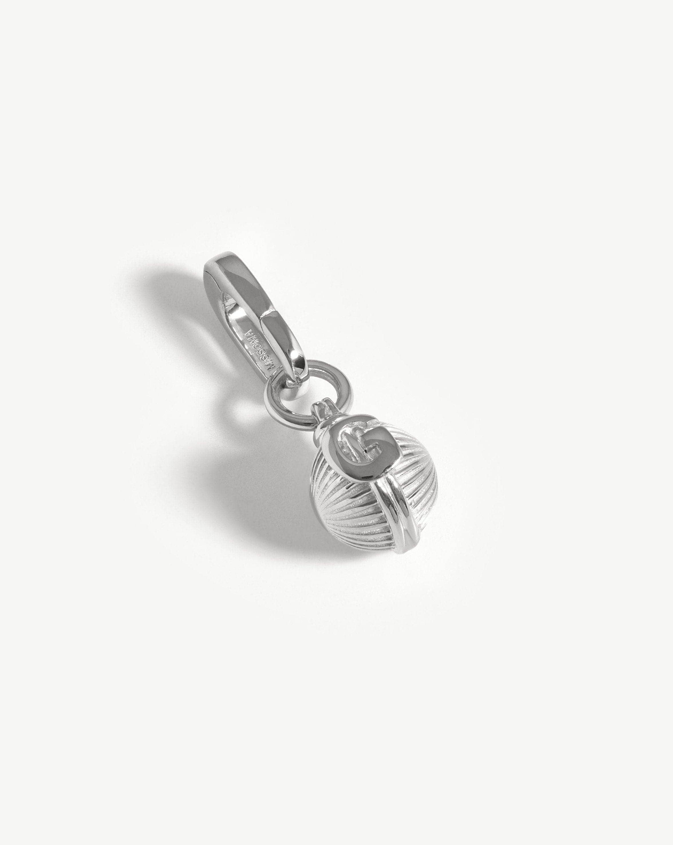 Initial Sphere Clip-On Pendant - Initial G | Silver Plated Charms & Pendants Missoma 