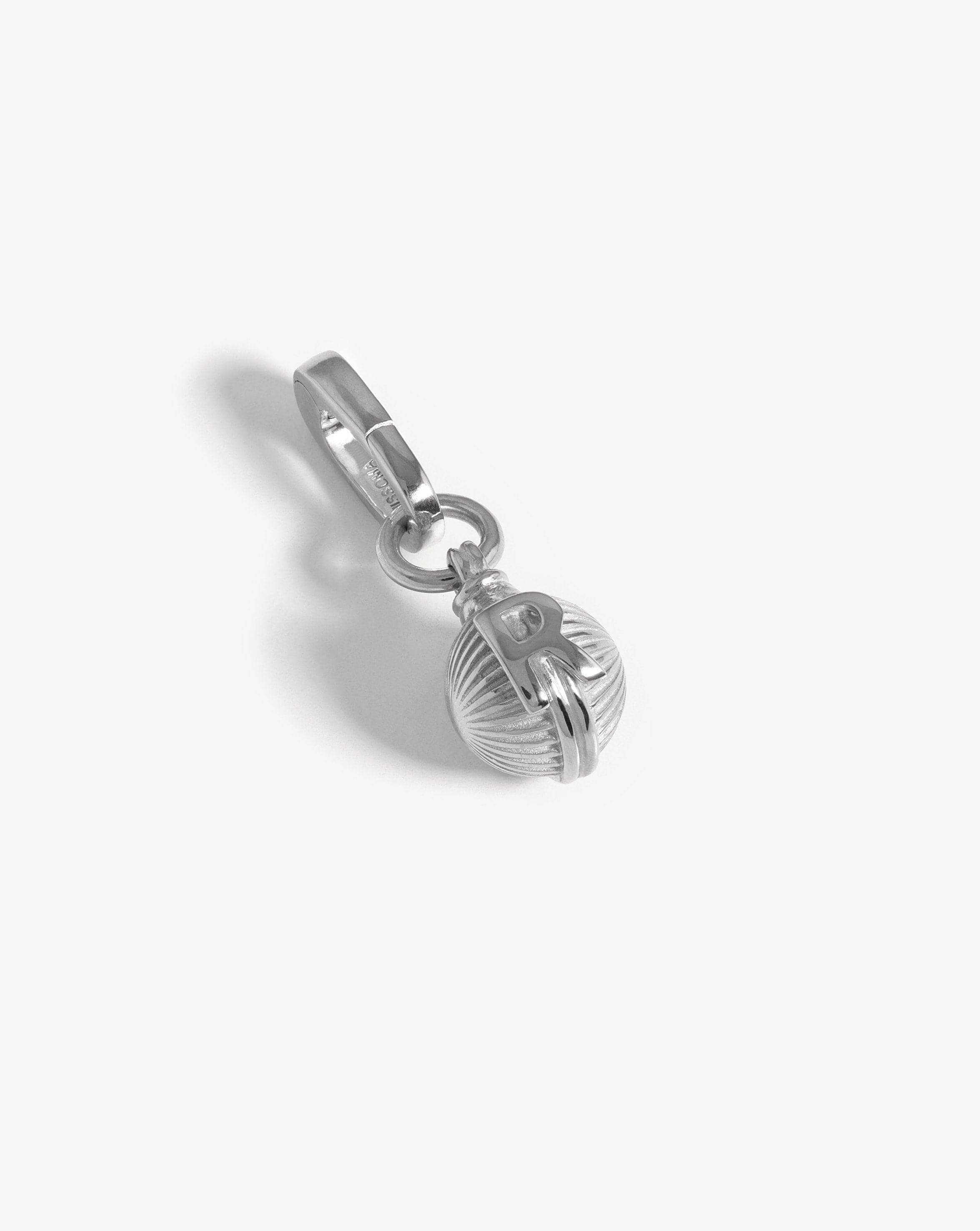 Initial Sphere Clip-On Pendant - Initial R | Silver Plated Charms & Pendants Missoma 