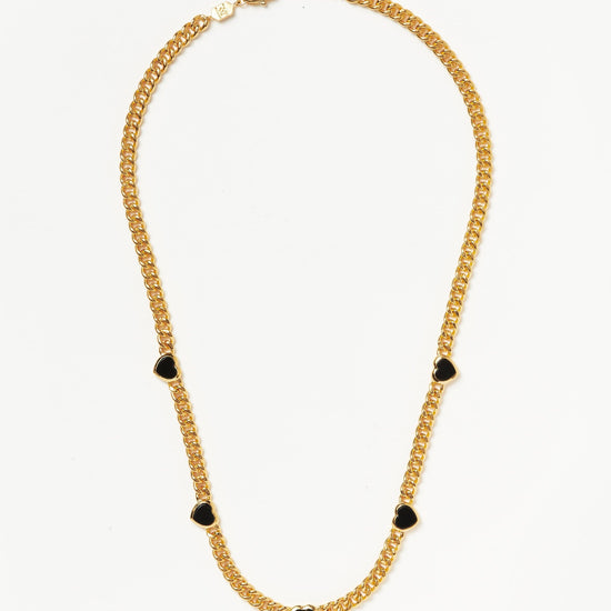 Jelly Heart Gemstone Charm Necklace | 18ct Gold Plated/Black Onyx Necklaces Missoma 