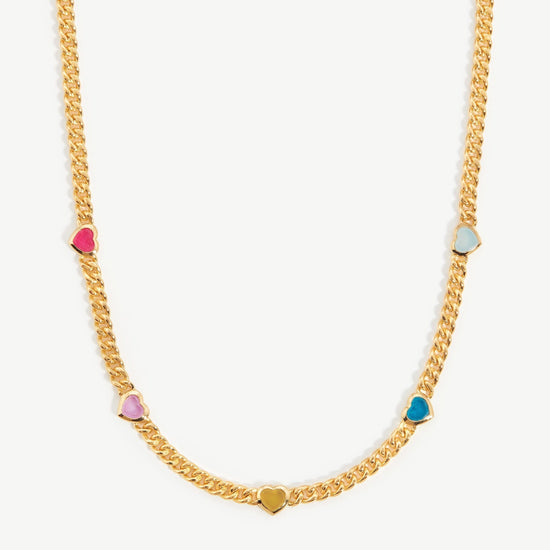 Jelly Heart Gemstone Charm Necklace | 18ct Gold Plated/Multi Quartz Necklaces Missoma 