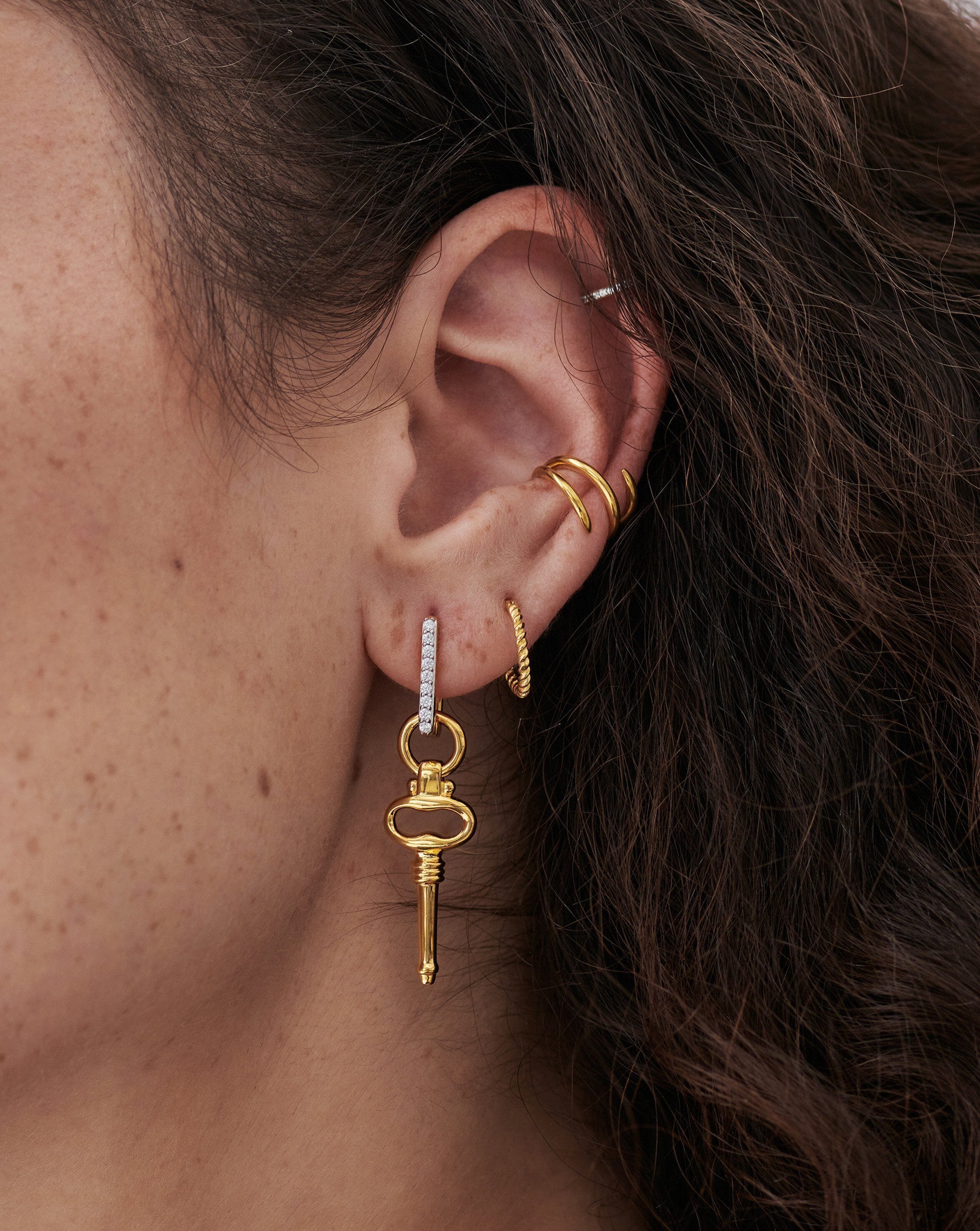 Key Single Pave Ovate Earring Earrings Missoma 
