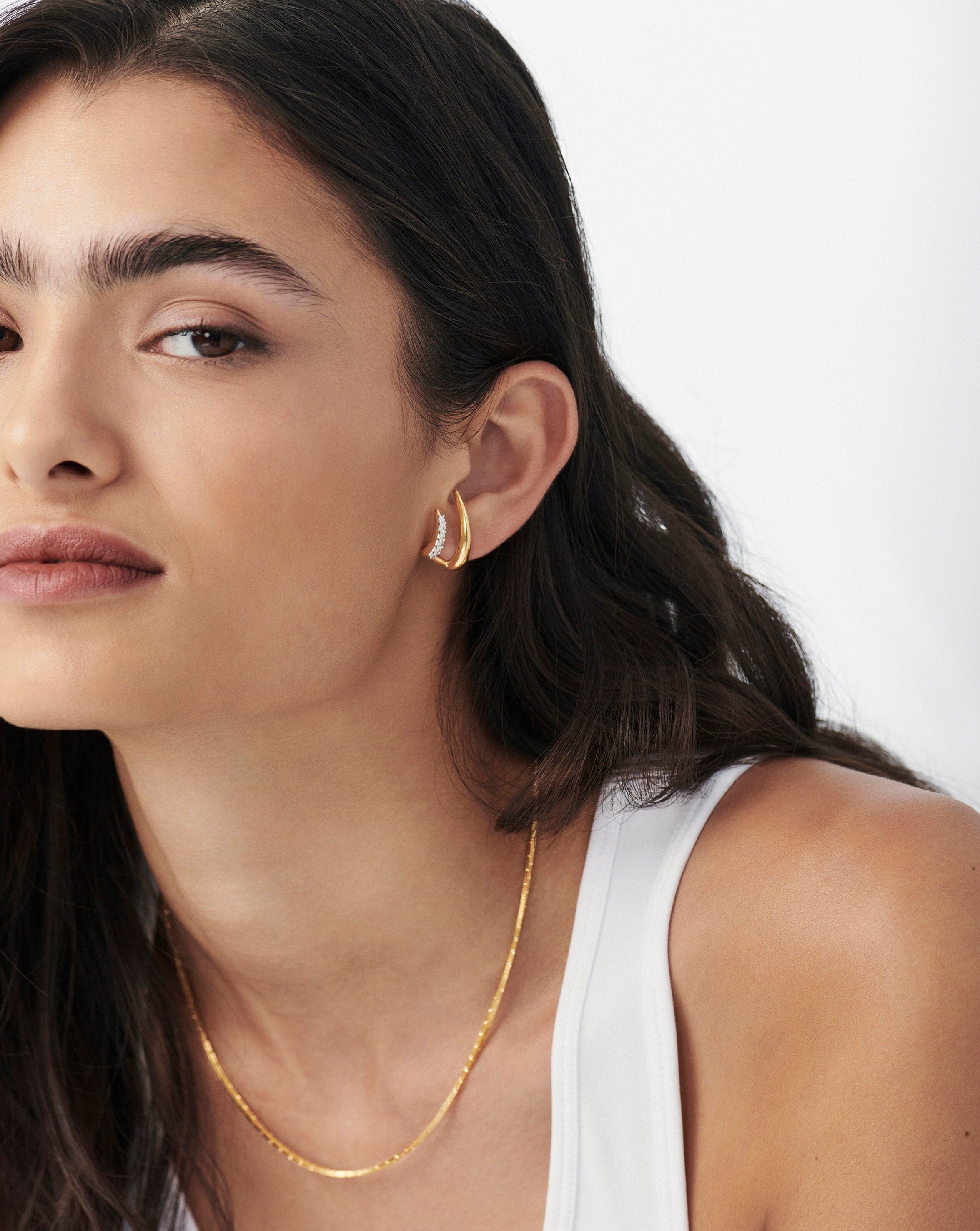 Large Claw Pave Double Stud Earrings Earrings Missoma 