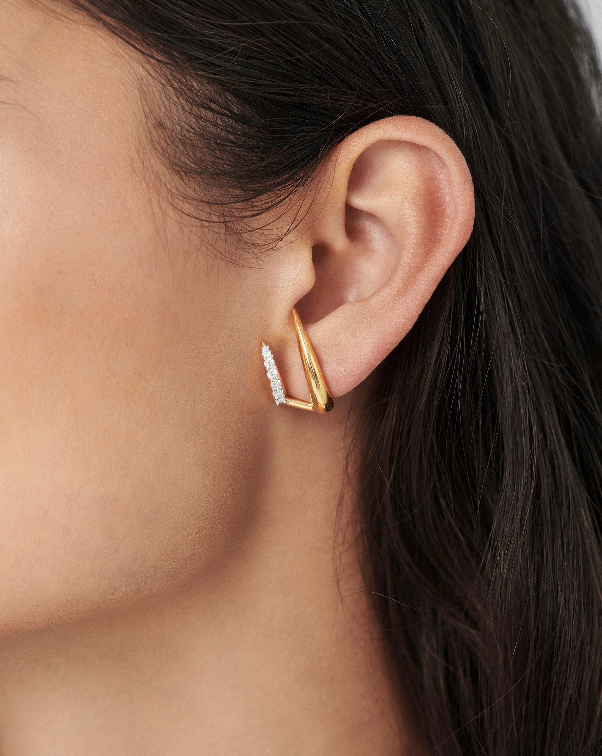 Large Claw Pave Double Stud Earrings Earrings Missoma 
