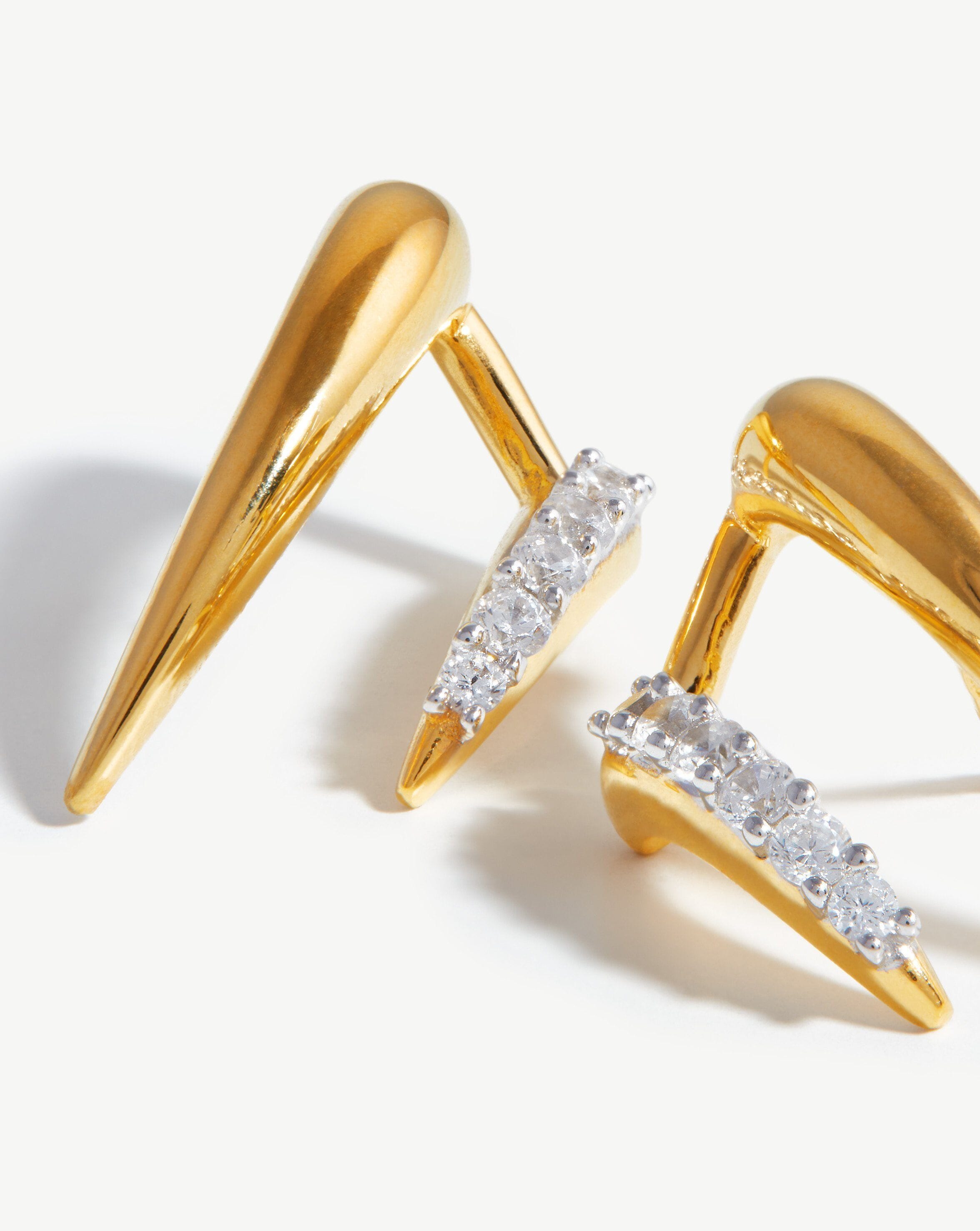 Large Claw Pave Double Stud Earrings Earrings Missoma 