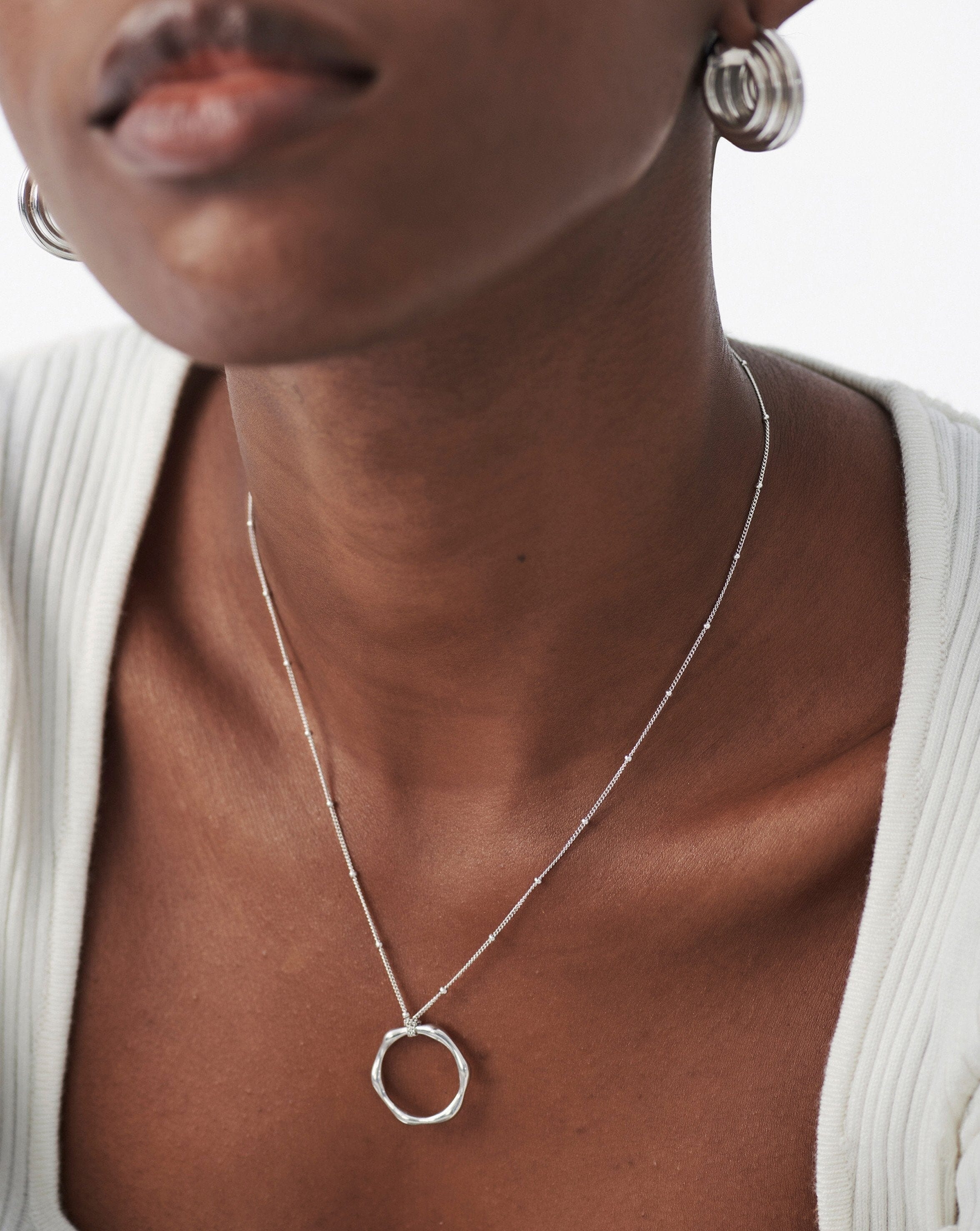 Large Molten Pendant Necklace | Sterling Silver Necklaces Missoma 