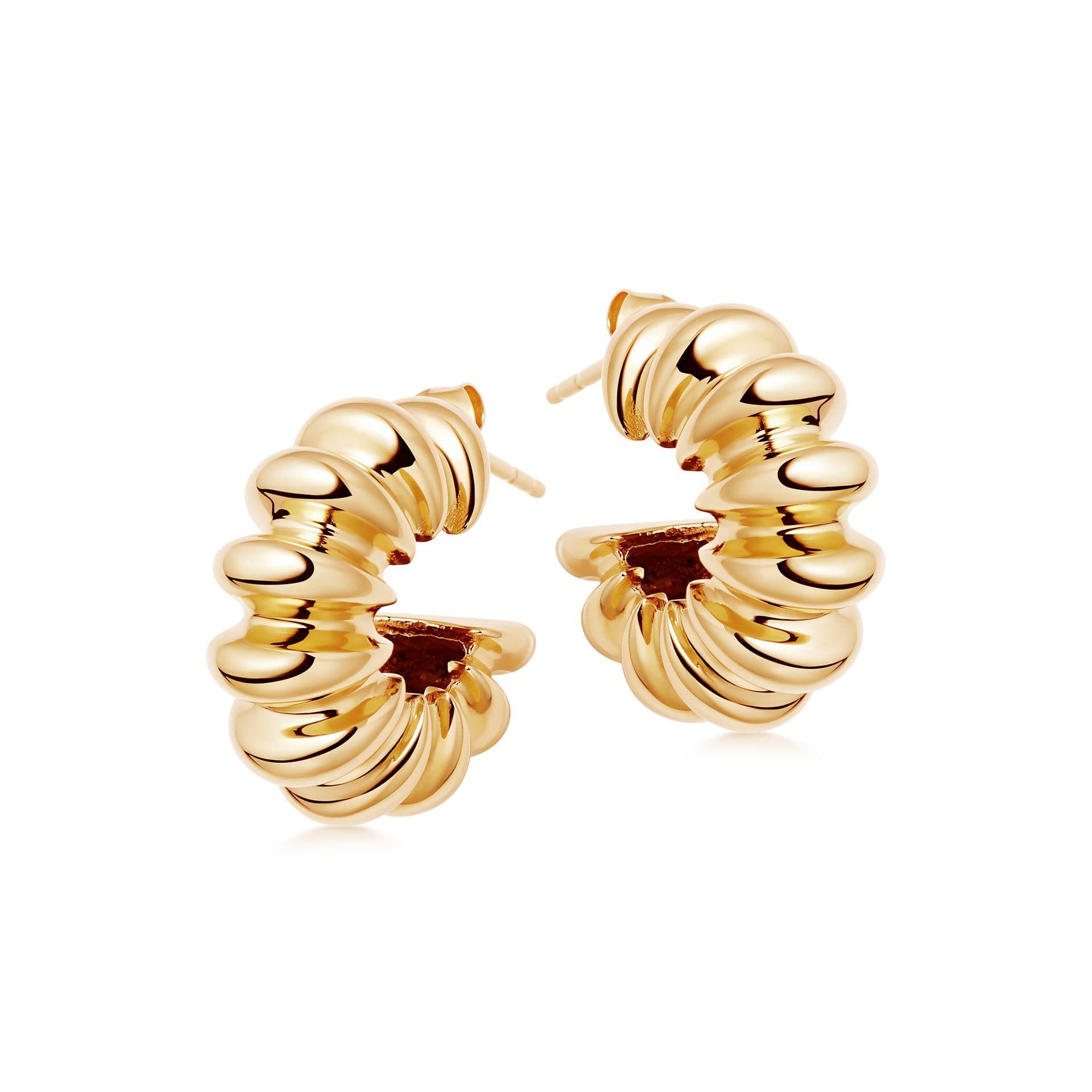 Large Ridge Claw Hoop Earrings Earrings Missoma 18ct Gold Vermeil 