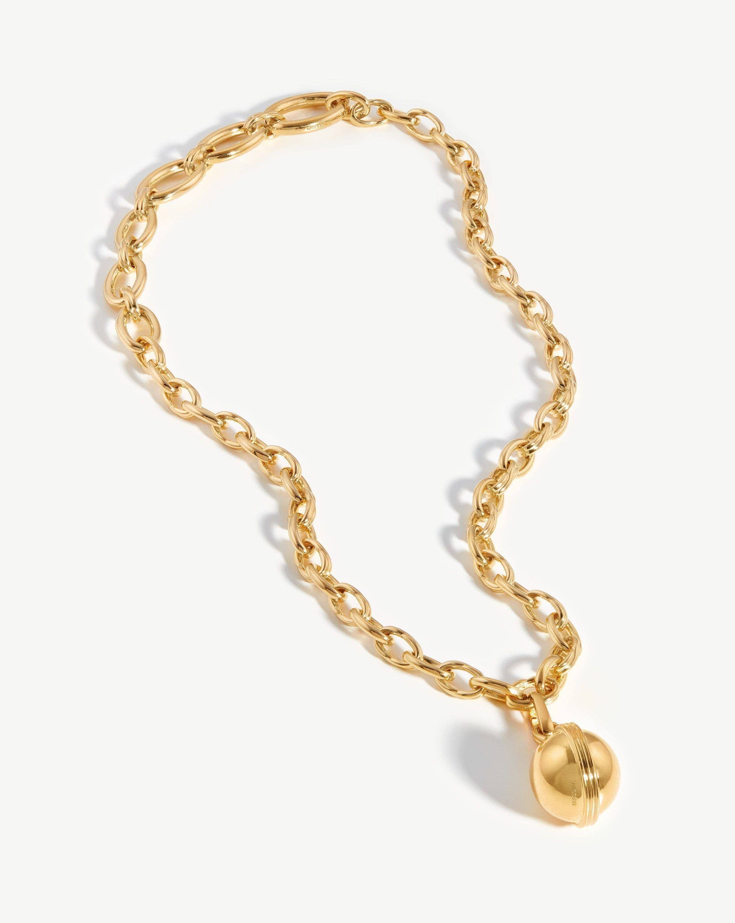 Large Sphere Chain Lariat Necklace Necklaces Missoma 