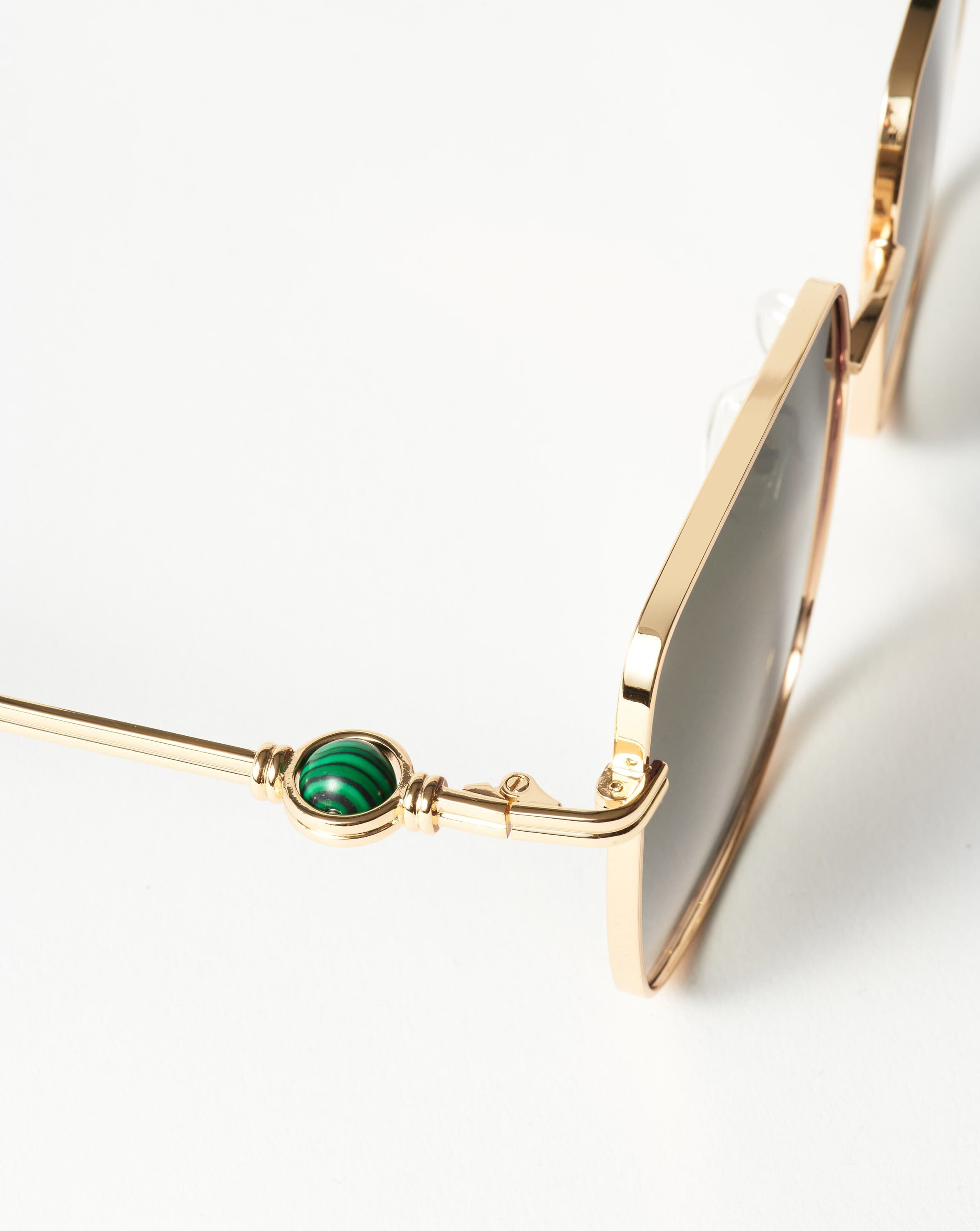 Le Specs Aquarius Sphere Oversized Square Sunglasses | Gold/Malachite Accessories Missoma 