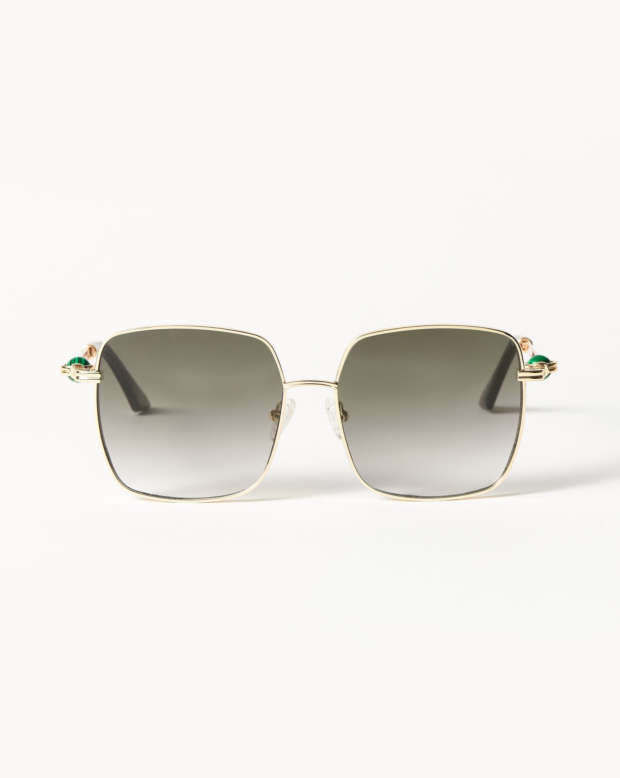 Le Specs Aquarius Sphere Oversized Square Sunglasses | Gold/Malachite Accessories Missoma 