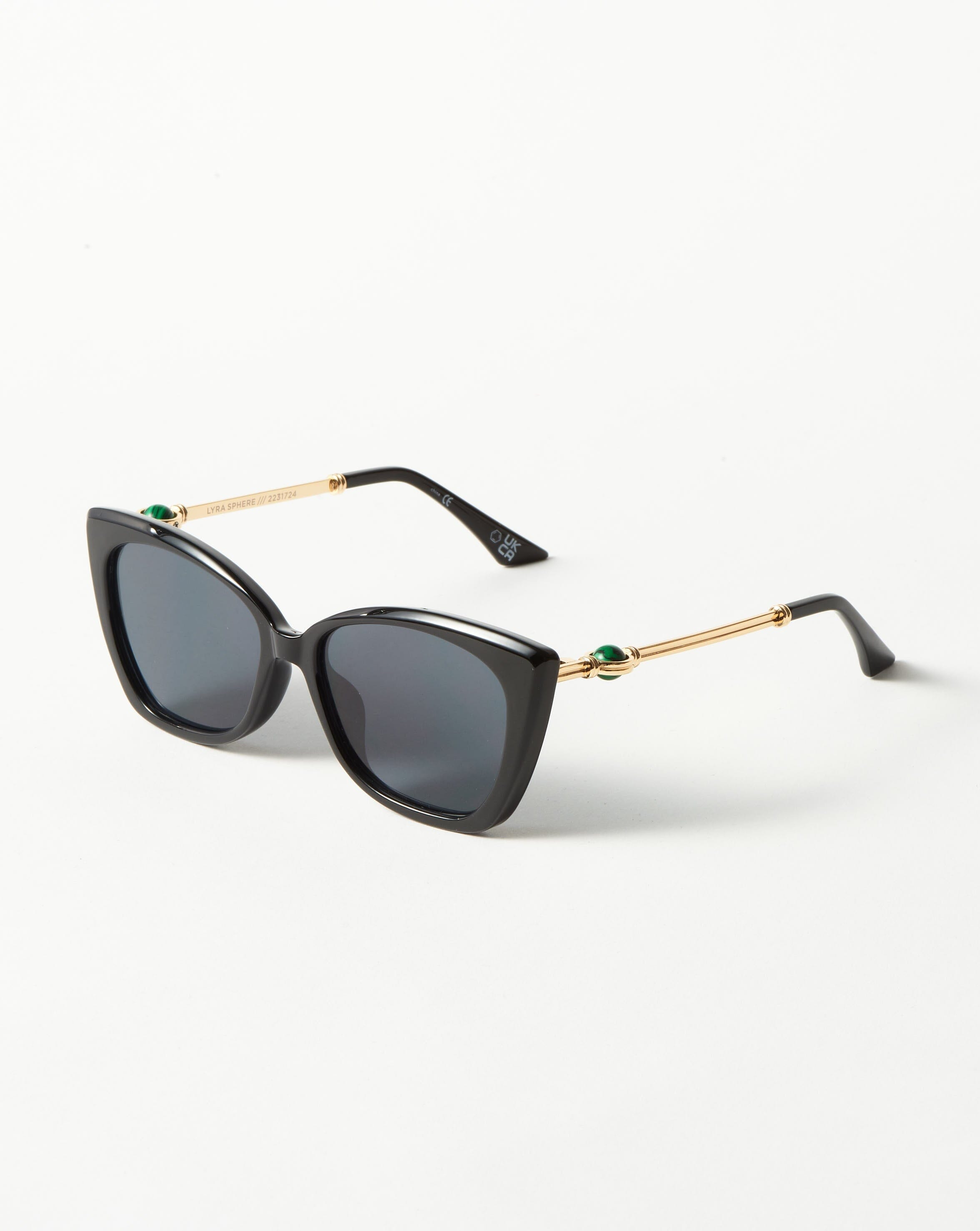 Le Specs Lyra Sphere Cat Eye Sunglasses Black Malachite Missoma