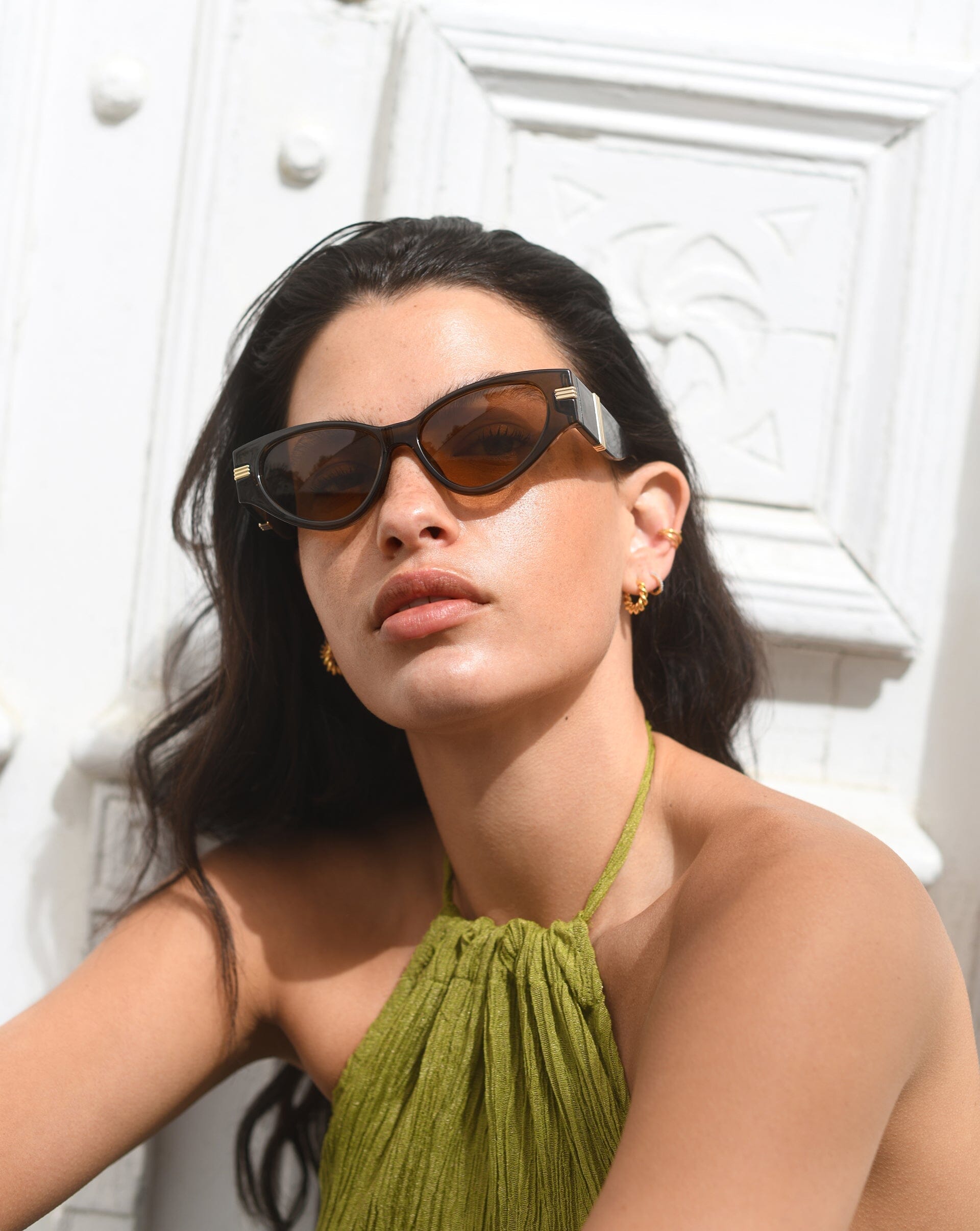 Le Specs Scorpius Ridge Cat-Eye Sunglasses | Olive Accessories Missoma 