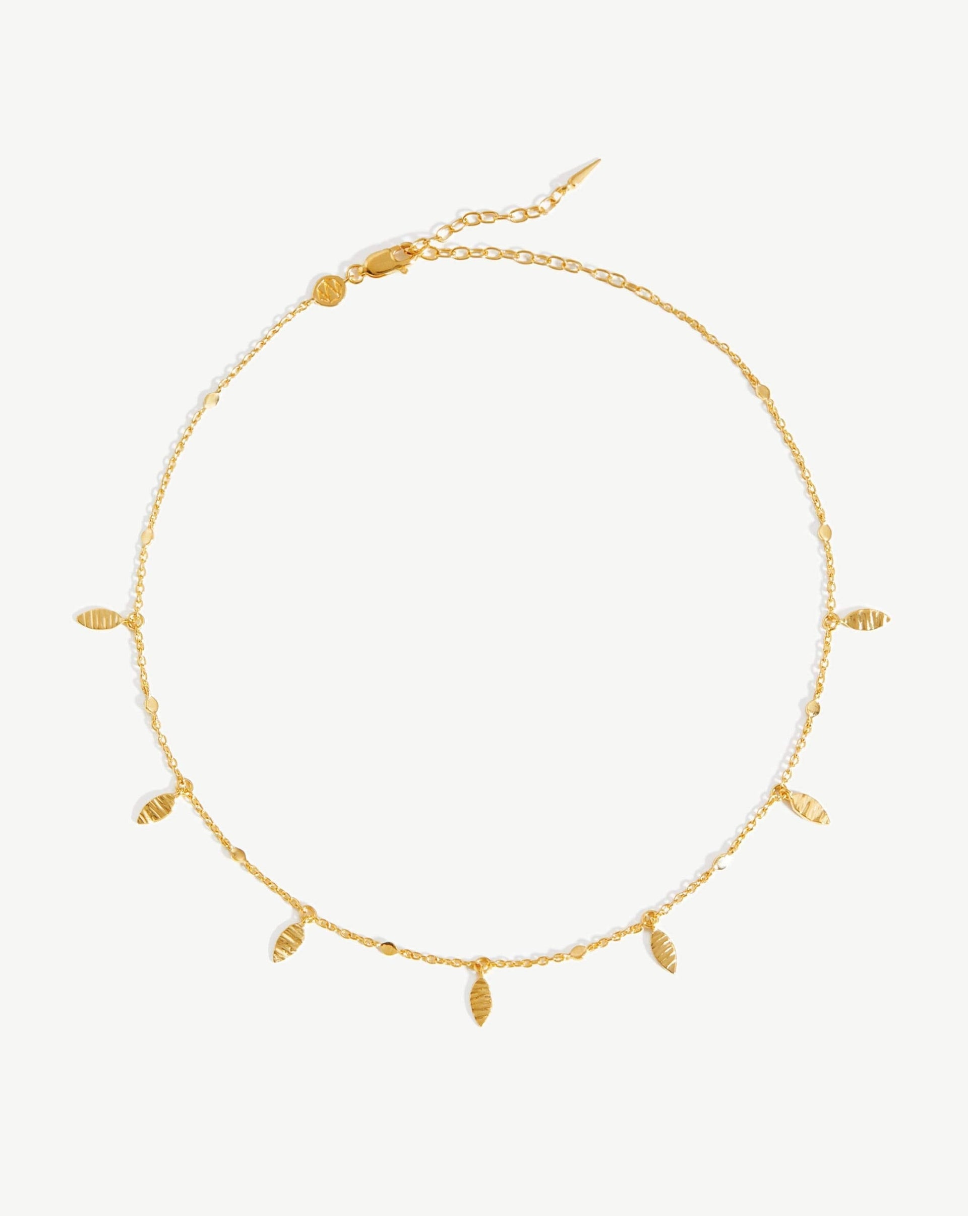 Leaf Charm Choker 18ct Vermeil