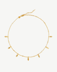 Leaf Charm Choker | 18ct Gold Plated Vermeil Necklaces Missoma 