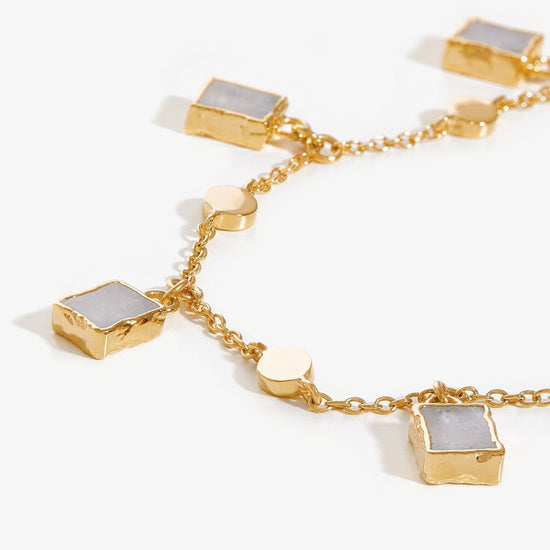 Lena Charm Bracelet | 18ct Gold Plated Vermeil/Rainbow Moonstone Bracelets Missoma 