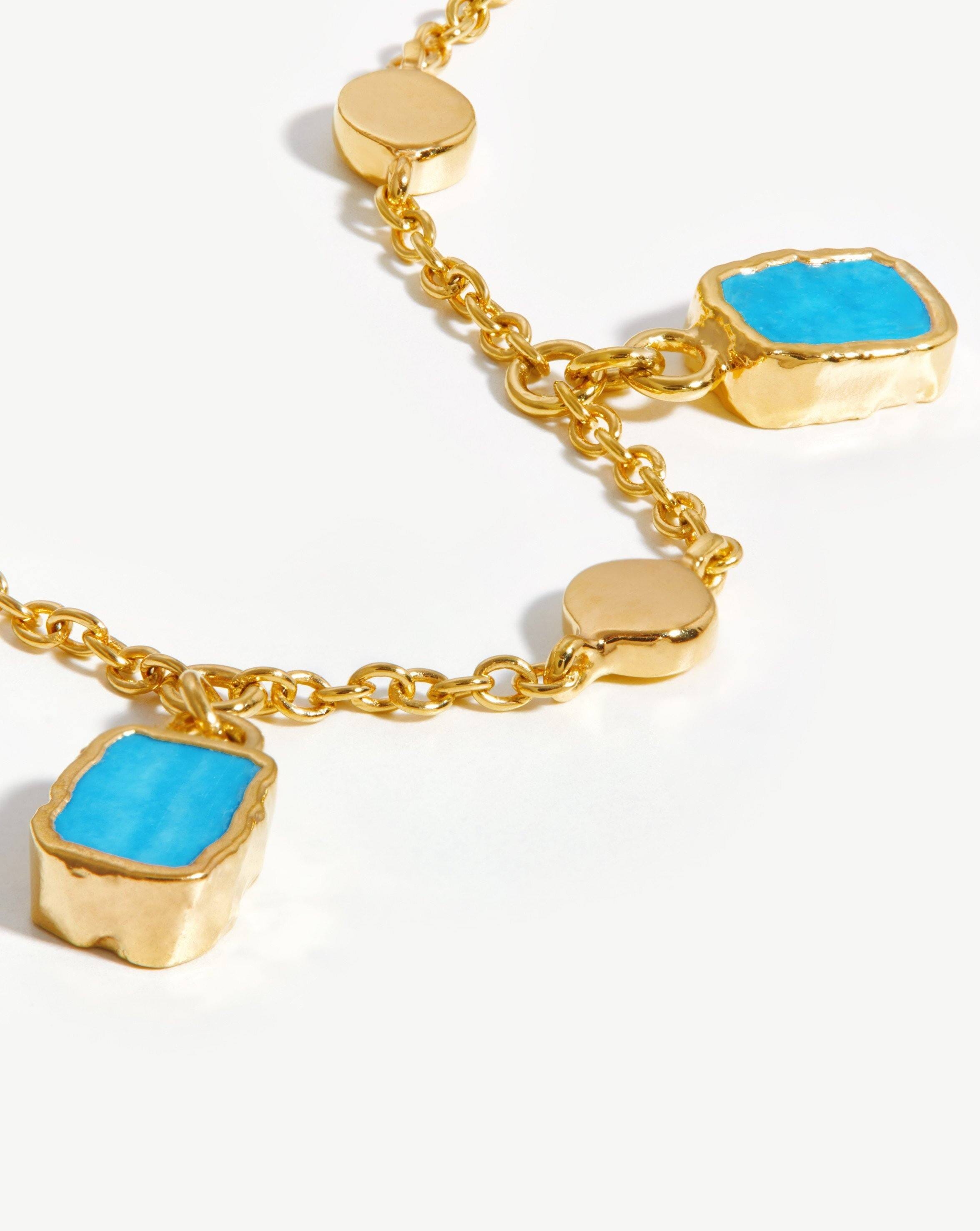 Lena Charm Bracelet | 18ct Gold Plated Vermeil/Turquoise Bracelets Missoma 