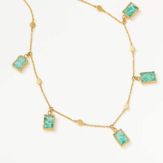 Lena Charm Choker | 18ct Gold Plated Vermeil/Amazonite Necklaces Missoma 