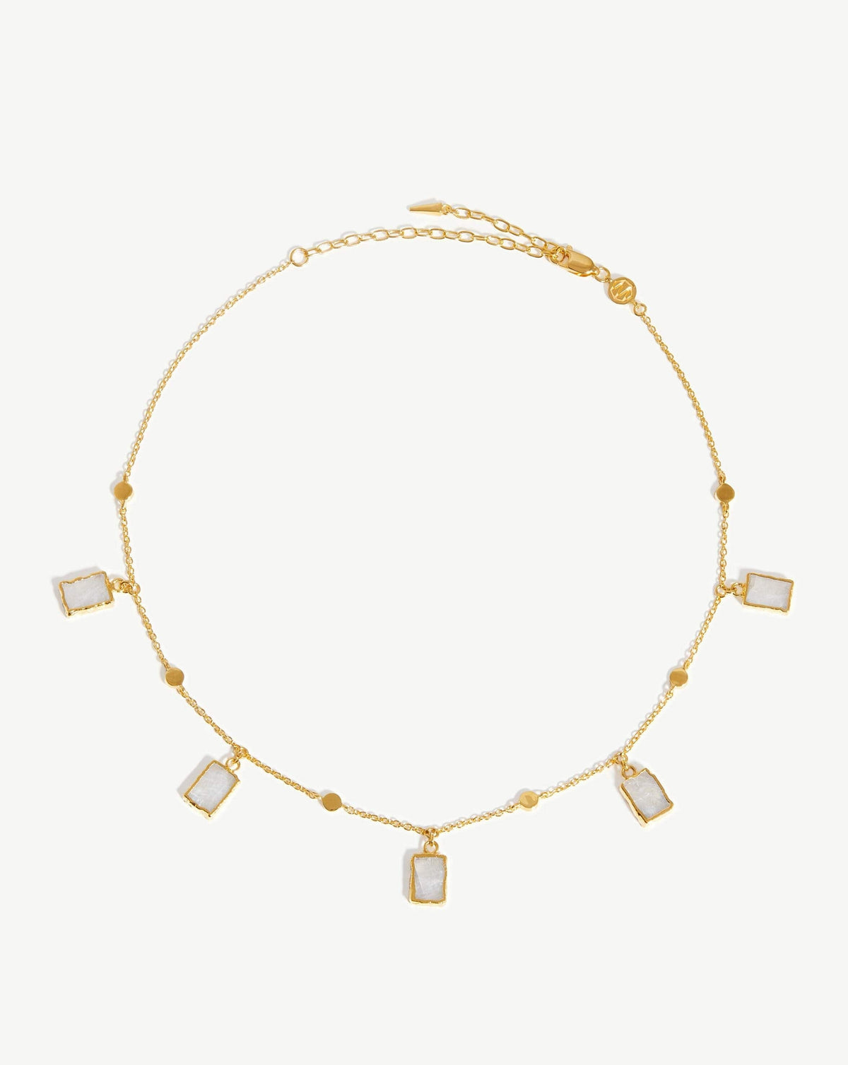 Lena Charm Choker 18ct Plated Rainbow Moonstone