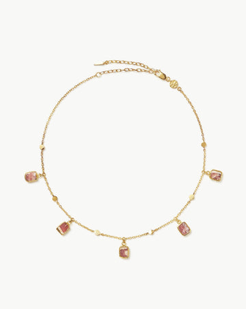Lena Charm Choker | 18ct Gold Plated Vermeil/Rhodochrosite Necklaces Missoma 