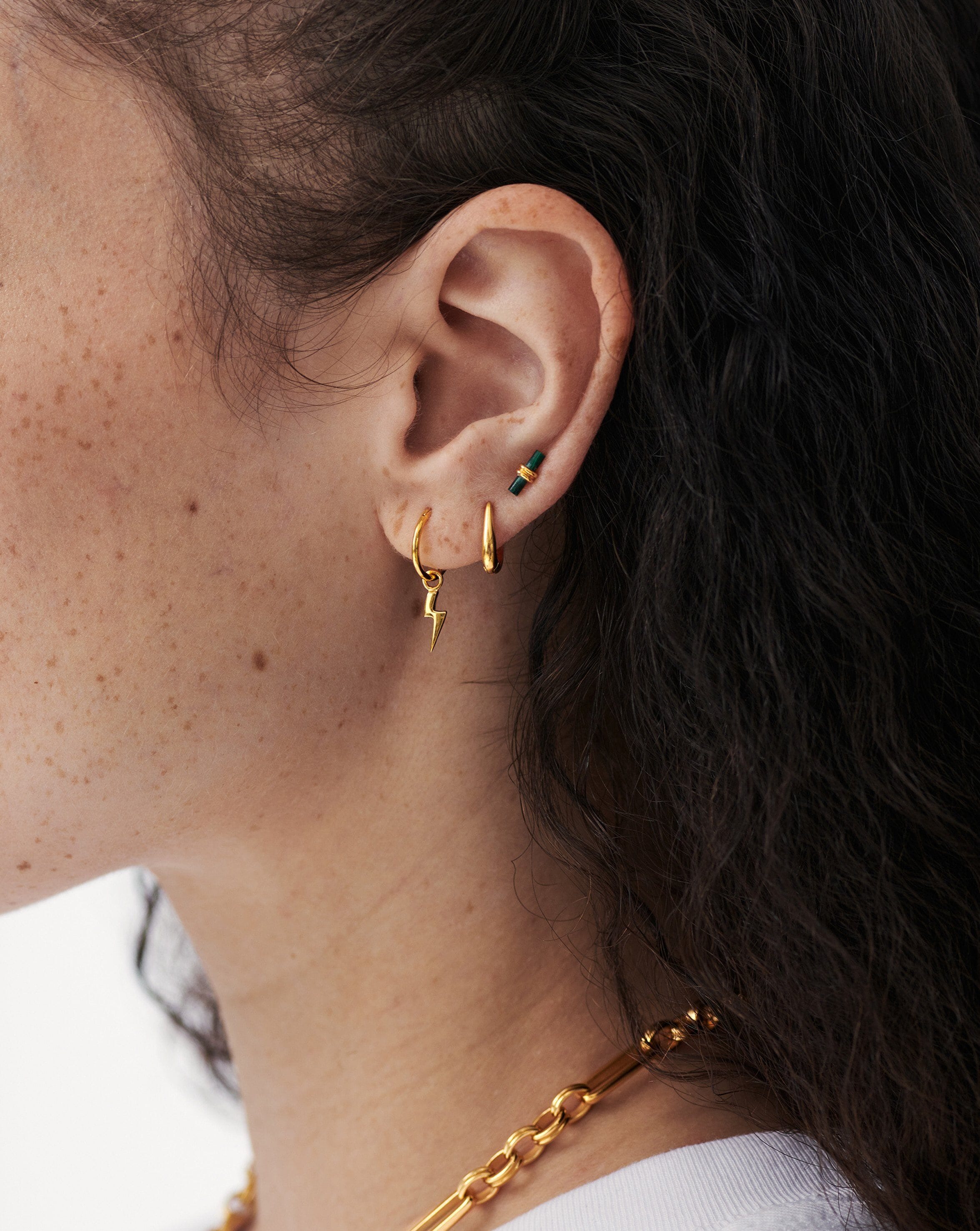 Lightning Charm Hoop Earrings Earrings Missoma 