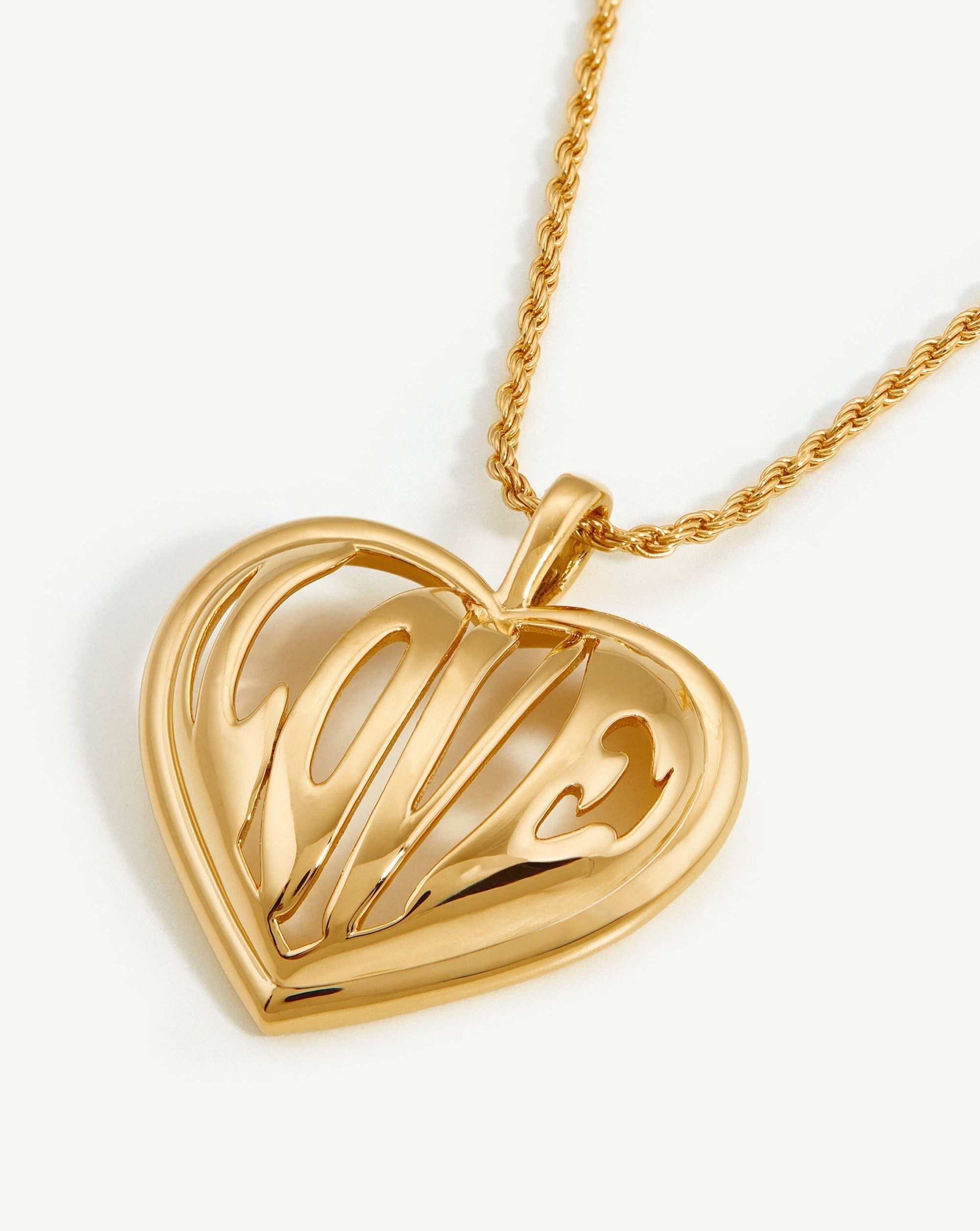 Love Heart Pendant Chain Necklace 18ct Gold Plated Vermeil Missoma