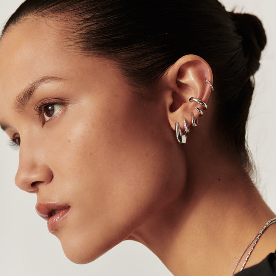 Lucy Williams Arco Small Hoop Earrings | Sterling Silver Earrings Missoma 