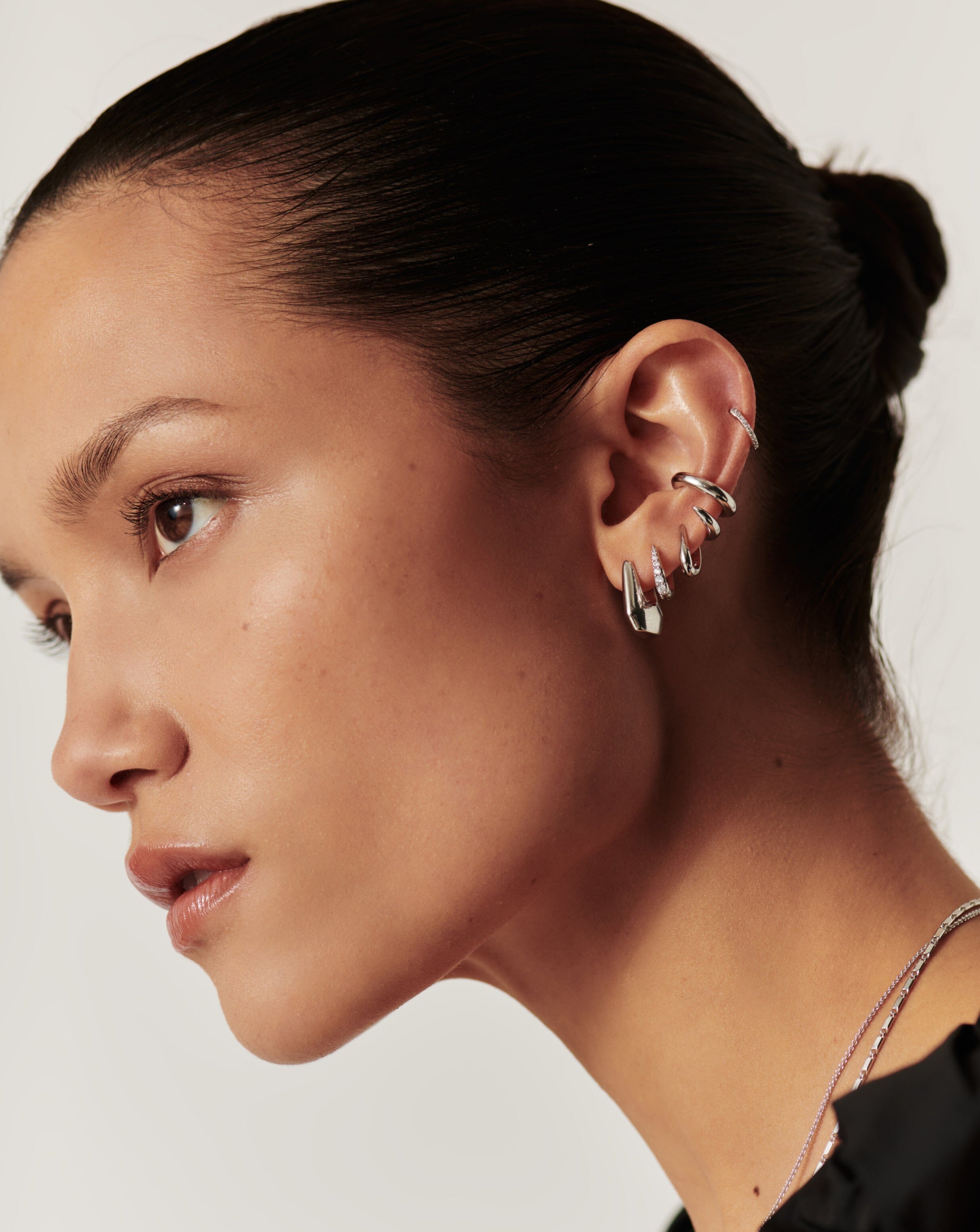 Small hoop earrings with straight posts Clearance