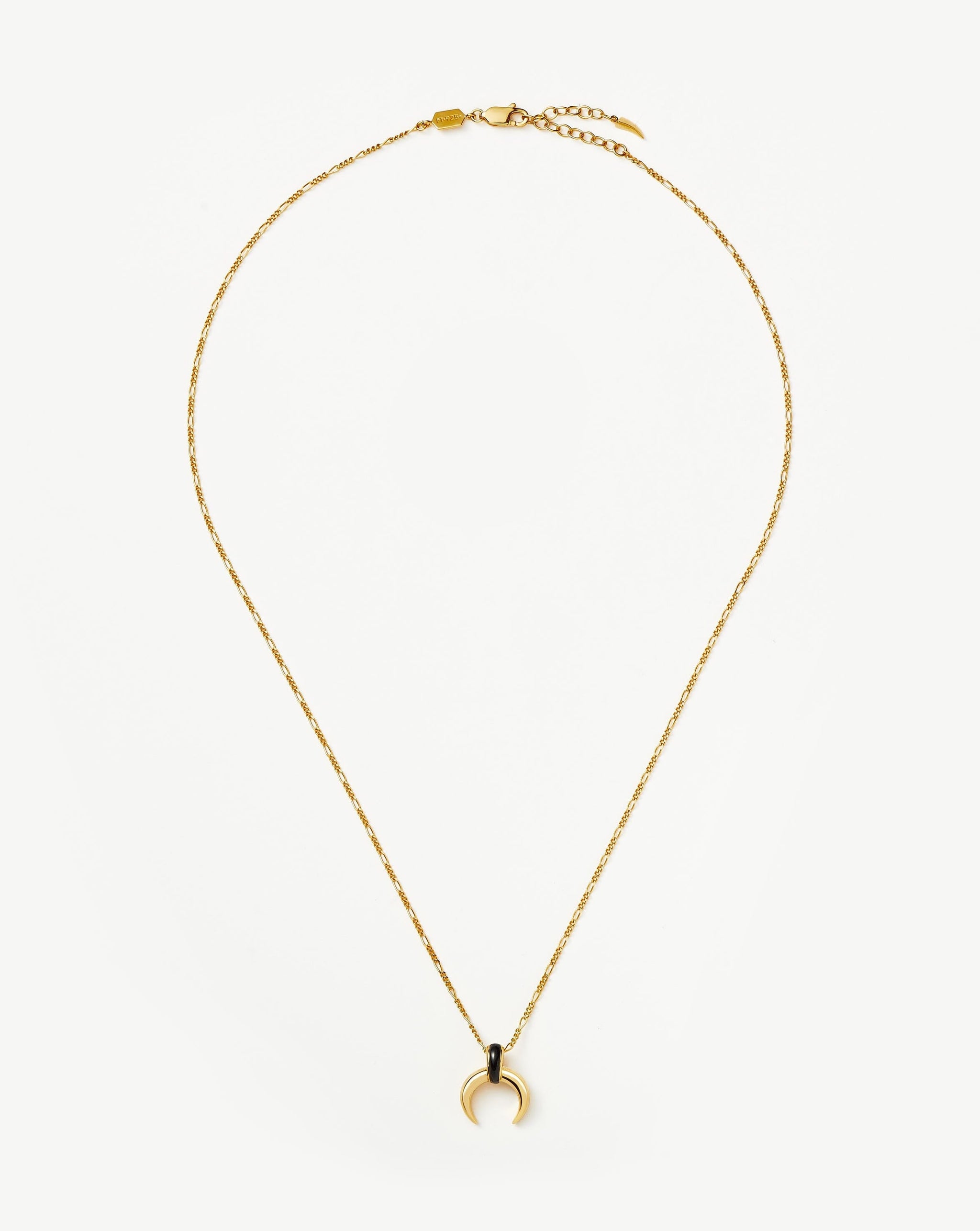 Lucy Williams Black Onyx Horn Pendant Necklace | 18ct Gold Plated Vermeil/Black Onyx Necklaces Missoma 