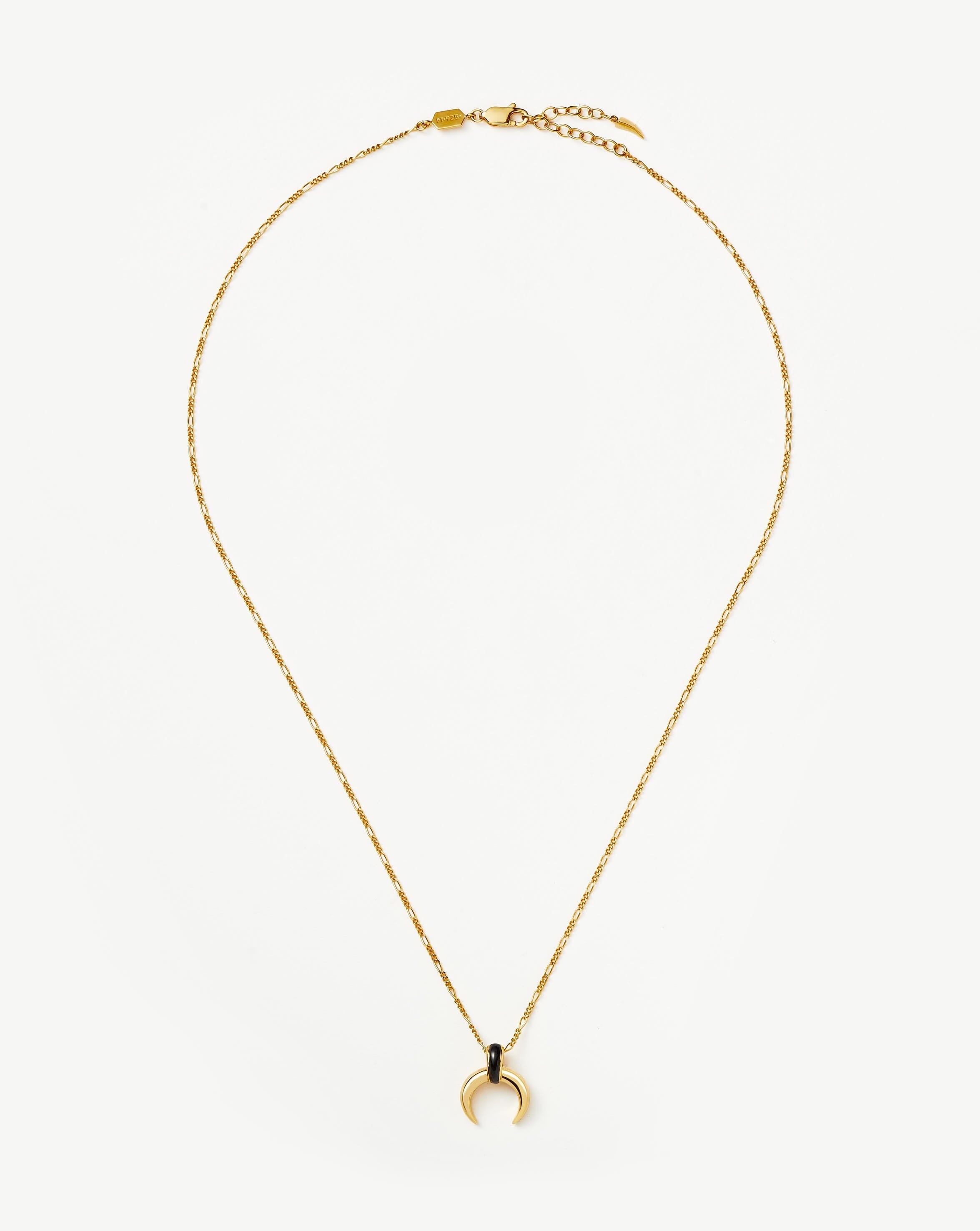 Lucy Williams Black Onyx Horn Pendant Necklace | 18ct Gold Plated Vermeil/Black Onyx Necklaces Missoma 