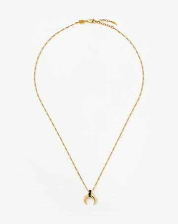 Lucy Williams Black Onyx Horn Pendant Necklace | 18ct Gold Plated Vermeil/Black Onyx Necklaces Missoma 